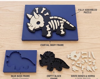 Dinosaurier-Puzzle für Kinder, Dino-Spielzeug, 3D-druckbares Dinosaurier-Puzzle (STL-Datei)