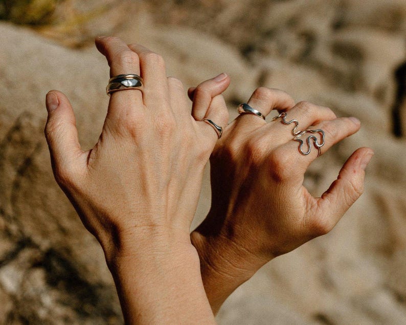 Puddle Ring by Dea Dia - Gold Abstract Modernist Ring - Flowing and ...