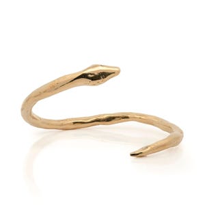 Golden Snake Twist Cuff - Gold or Silver Serpent Bracelet - Emerald or Ruby Eyes