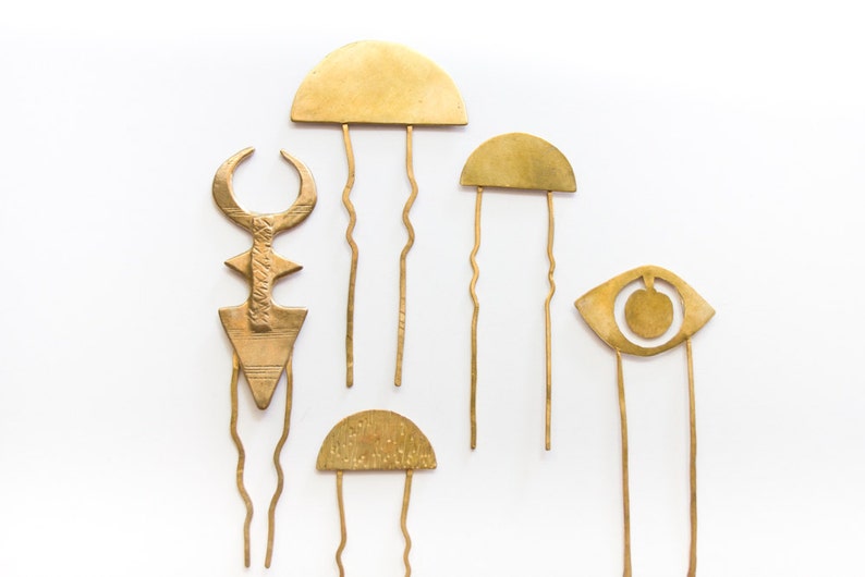 Gold Crescent Moon Hair Pin After Midnight Bun Pin