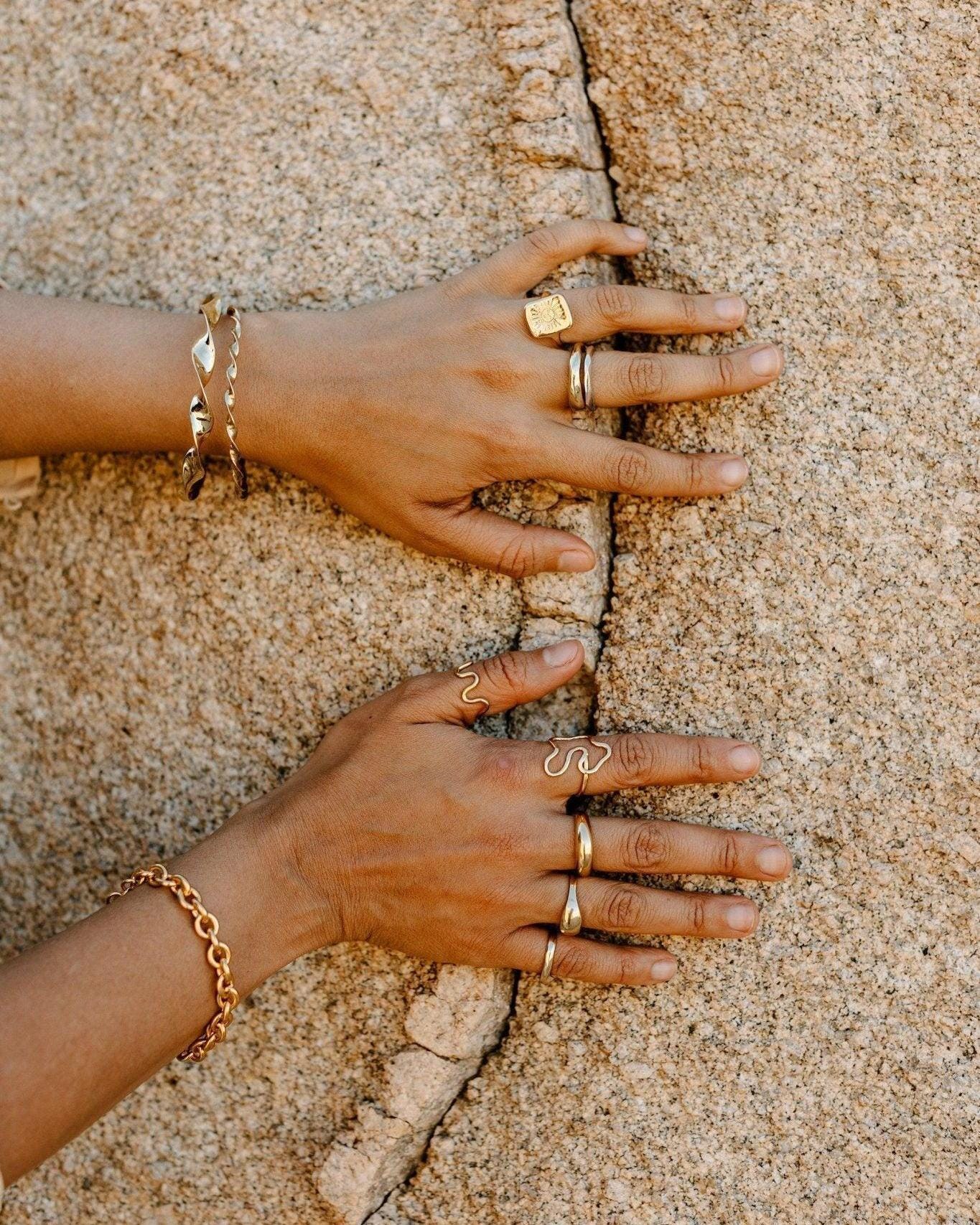 Puddle Ring by Dea Dia - Gold Abstract Modernist Ring - Flowing and ...