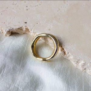 Wisdom Ring by Dea Dia - Gold Rustic Ring - Faceted Thick Stacking Ring