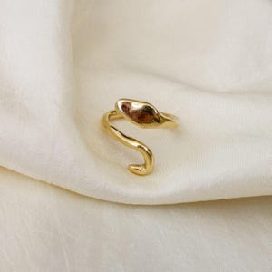 14k Gold Serpent Guardian Ring - Solid Gold Snake Wrap Ring