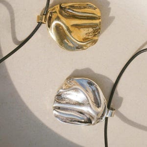 Silber Panamint Gefaltet Anhänger Halskette