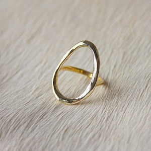 Void Ring, Organic Open Circle Statement Ring in Gold & Silver, Minimalist Jewelry, Unique Gift for Her, Boho Style