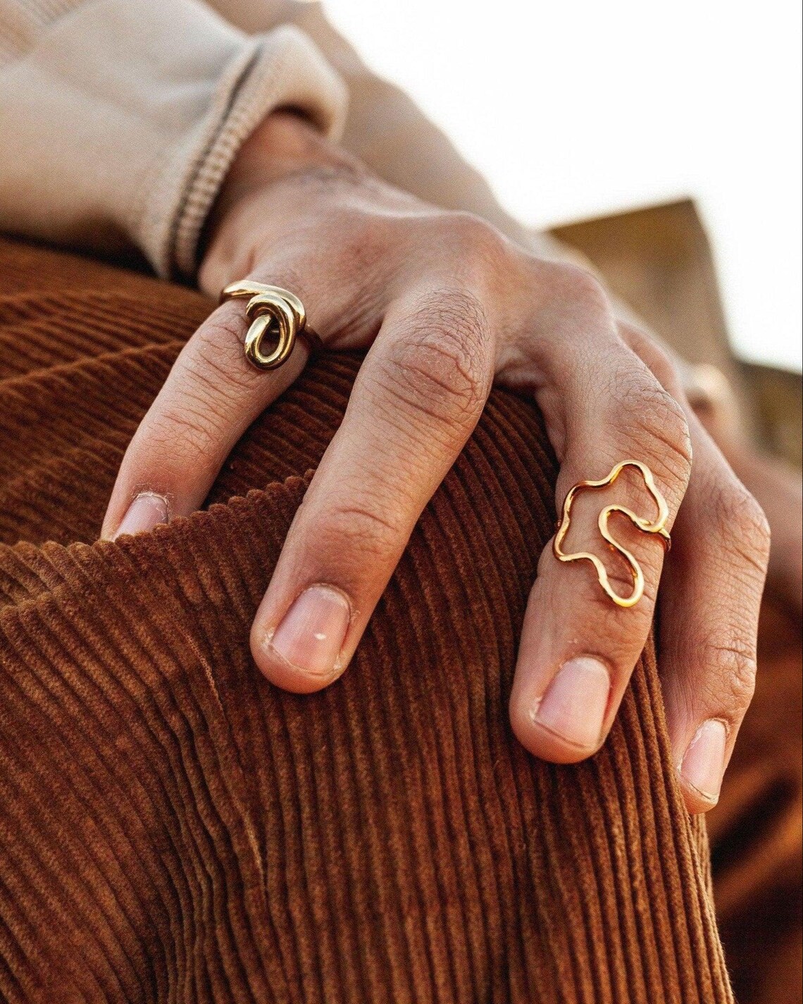 Puddle Ring by Dea Dia - Gold Abstract Modernist Ring - Flowing and ...