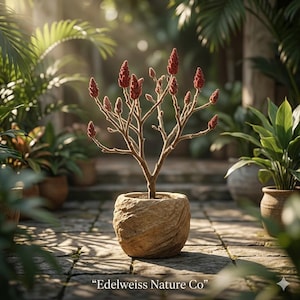 3 Fuzzy Staghorn Sumac Bare Root Rhus Typhina Tree | Native Wildlife Tree | Ornamental Fall Color Landscape Plant