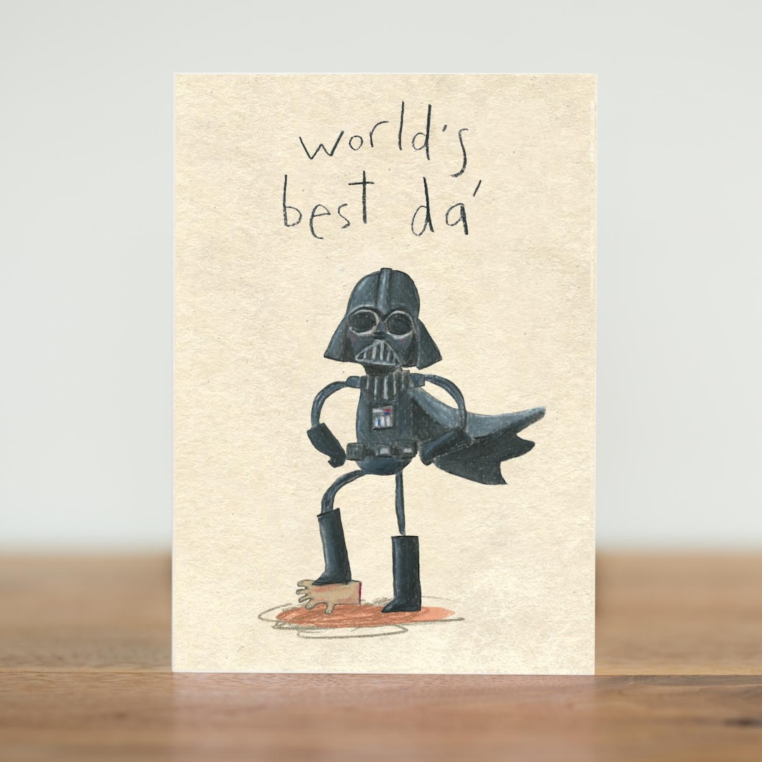 Darth Vader Father's Day Card: Sci-fi Birthday Gift - Etsy
