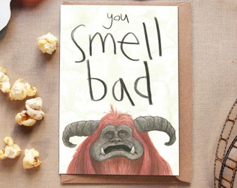 Labyrinth Greeting Card: Funny 'Smell Bad' Movie Scene