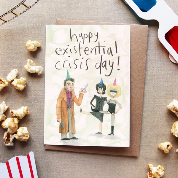happy existential crisis - DELETED SCENES greeting cards - birthday blade runner mid life movies film cinema 80s pop culture humour funny