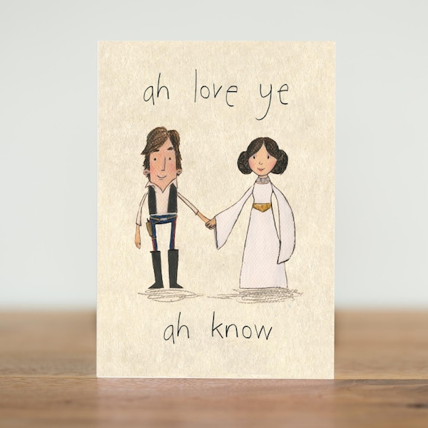 Han Solo & Princess Leia Valentine's Day Card: Sci-Fi Love
