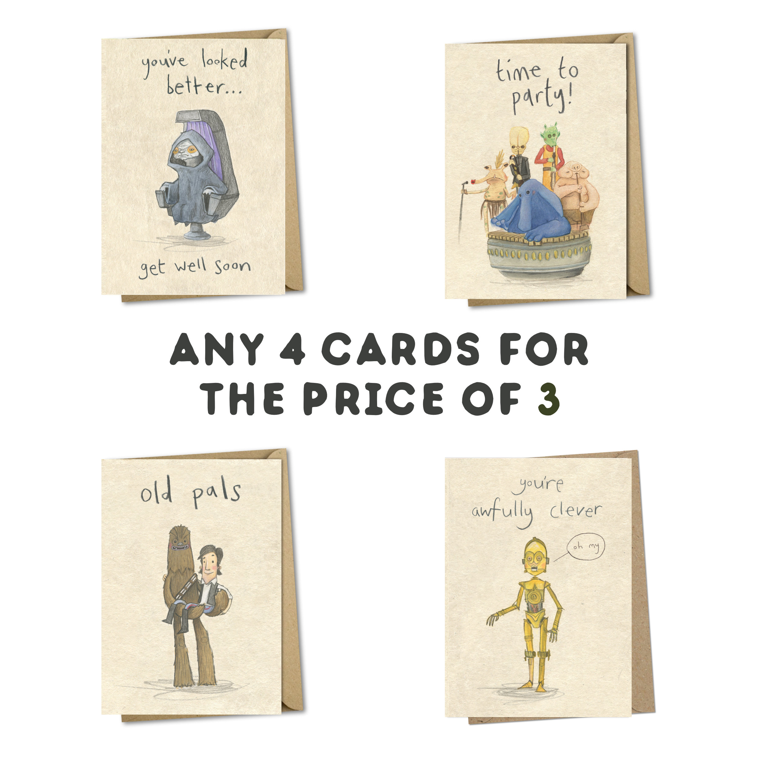 Funny Emperor Palpatine Get Well Soon Card - Sci-fi Gift - Etsy, image size:2481x2481