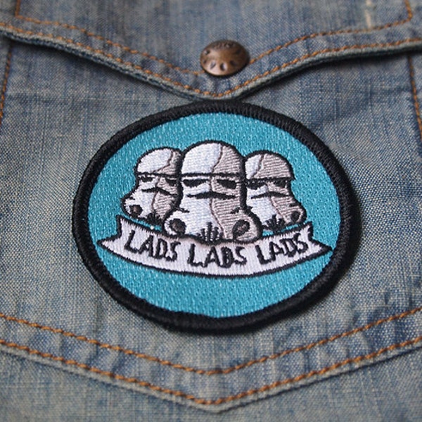 Stars are Braw, embroidered patch - lads, lads, lads - Sci-fi, Star Wars, Stormtrooper, birthday gift, woven, iron or sew on, stag party