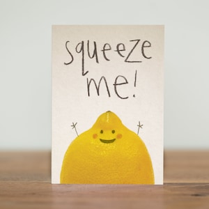 serre-moi - carte de voeux - citron, amitié, tu me manques, confinement, câlins, humour, légumes, drôle, anniversaire végétarien, végétalien