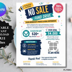Fundraiser Flyer Template, School PTO Canva Template (Digital Download)