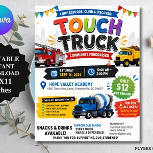 Touch a Truck Flyer - Etsy