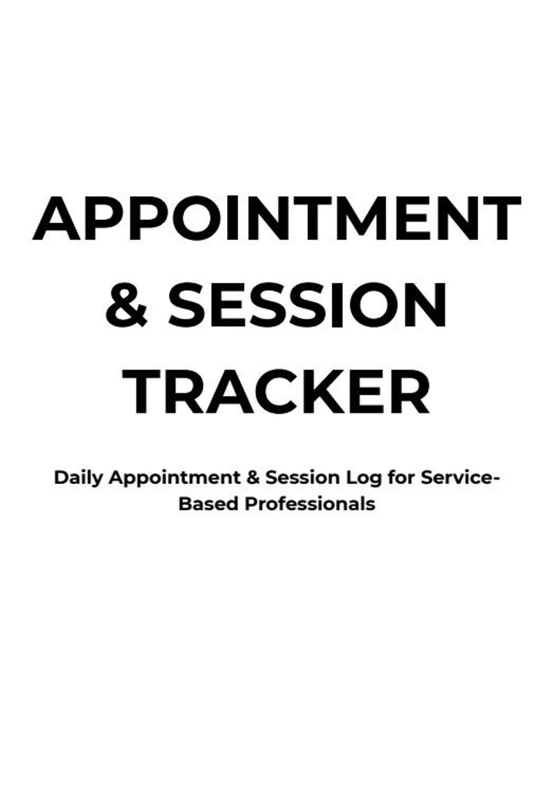 Appointment & Session Tracker Printable PDF - Daily Appointment Log ...