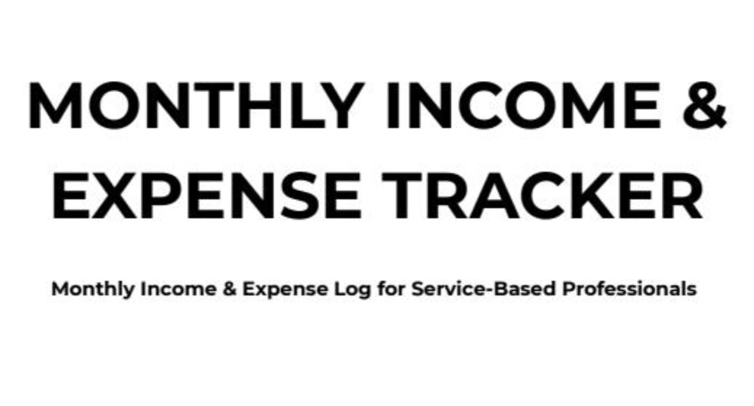 Monthly Income & Expense Tracker Printable PDF - Simple Monthly Income ...
