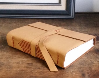 Hand-sewn Leather Journal, Ochre Yellow 4.75 x 6 Journal by The Orange Windmill on Etsy 1814