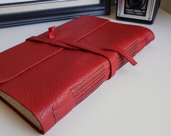 Large Leather Journal, 6" x 9" Red Journal by The Orange Windmill on Etsy 1911