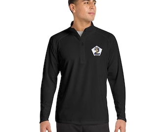 Sudadera con cremallera de un cuarto Sport-Wick® elástica para hombre del Servicio de Salud Pública de EE. UU. (RDF-2) (bordada)