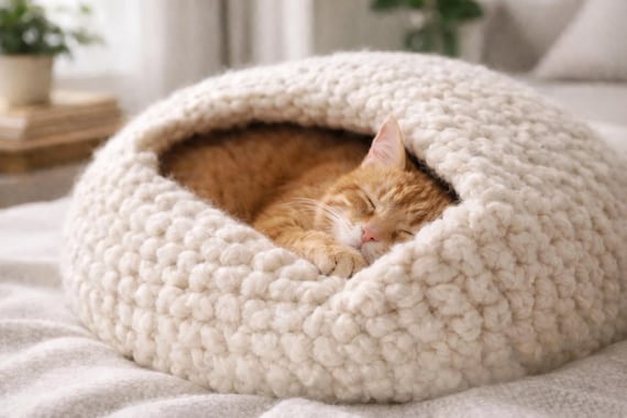 Cozy Crochet Cat House Pattern | Beginner Friendly PDF