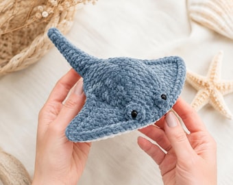 Stingray Amigurumi Tutorial, Manta Ray Toy, Sea Animal Crochet, Beginner Ocean DIY
