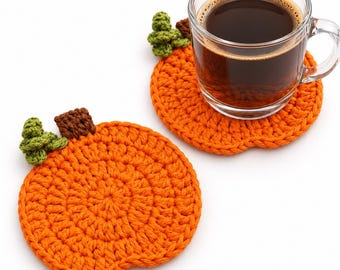 Pumpkin Coaster Crochet Pattern PDF, Easy Halloween Fall Decor, Beginner Friendly Tutorial