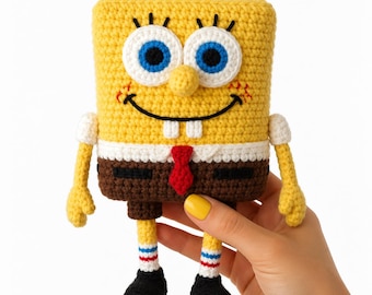 Crochet Sponge Plush Pattern PDF, Fun Amigurumi Tutorial, Instant Download