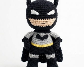 Crochet Bat Hero Pattern PDF, Amigurumi Superhero Doll Tutorial, Plush Toy, Instant Download