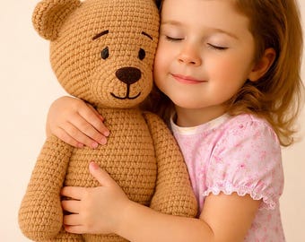 Giant Teddy Bear Crochet Pattern PDF – Easy Amigurumi Plush, Instant Download