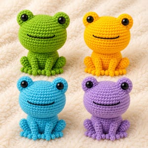 Easy Frog Crochet Pattern PDF, Amigurumi Plush Tutorial, Beginner Friendly, Instant Download