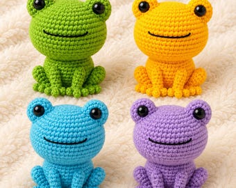 Easy Frog Crochet Pattern PDF, Amigurumi Plush Tutorial, Beginner Friendly, Instant Download