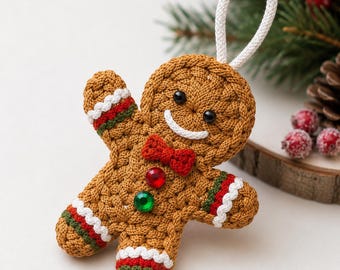 Gingerbread Man Crochet Pattern PDF Christmas Ornament Holiday Decor Tutorial
