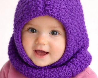 Crochet Hood Pattern PDF, Baby Toddler Hooded Cowl, Easy Winter Amigurumi Tutorial