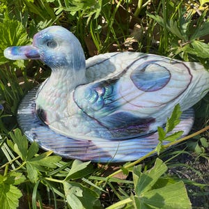 Purple Slag Mosser Hen on Nest - Etsy Hen On A Nest Vintage Mosser Glass Purple And White Slag Cambridge, Ohio 6\