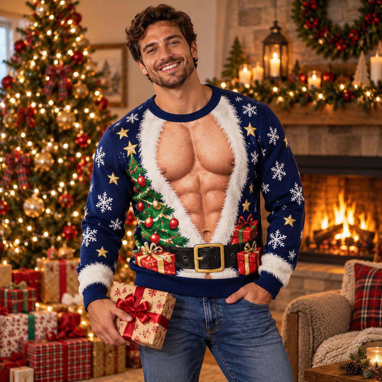Santa With Muscles - Etsy