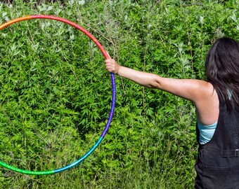Rainbow Deluxe Sparkle / Collapsible Hula Hoop / Custom / Made to Order / Exercise / Dance / Birthday / GLOW / Any Size / Any Tubing / Gift