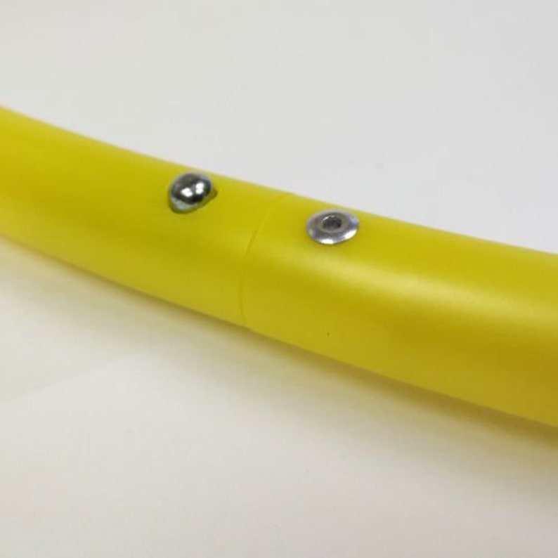Metallic Sunshine Yellow Polypro Hoop / 3/4 ou 5/8 / Toutes les tailles / Hoop Dance / Bouton-poussoir / Performance légère pliable de voyage image 3