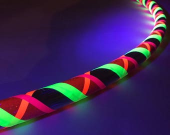 UV Confetti Glow Collapsible Hula Hoop | Custom Adult or Kids