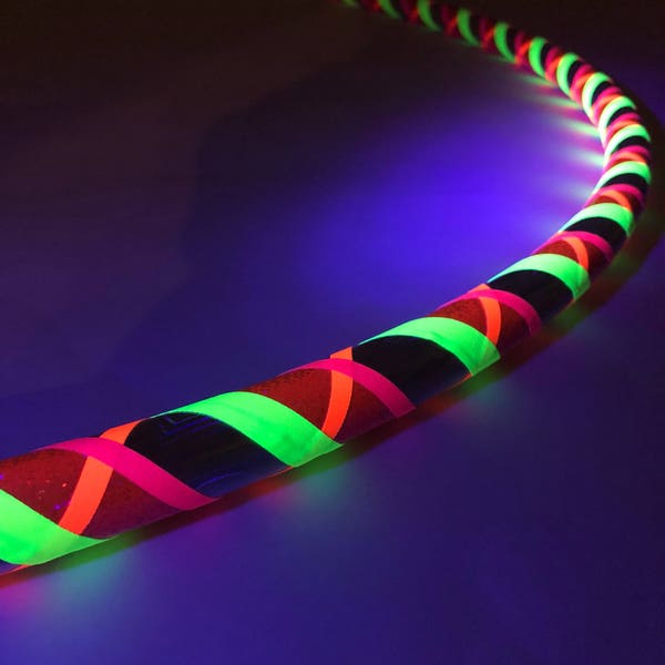 UV Confetti Glow Collapsible Hula Hoop | Custom Adult or Kids
