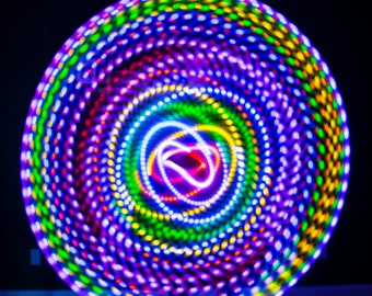 LED Light Up Hula Hoop | Strobing Rainbow | Bright | Rechargeable | HDPE | Polypro | Custom | Fun | Workout | Beginner | Kids