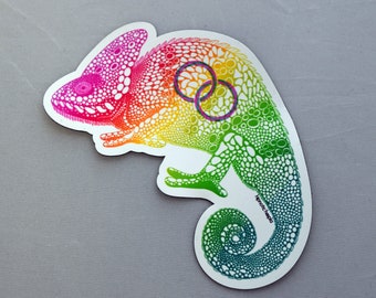 Rainbow Lizard Logo Magnet | Hoop Dance Gift