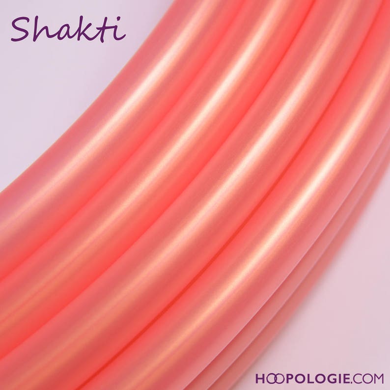 Shakti Coral Peach Pink Polypro Hoop / 3/4 ou 5/8 / Any Size / Hoop Dance / Push Button / Travel Collapsible Lightweight Performance image 1