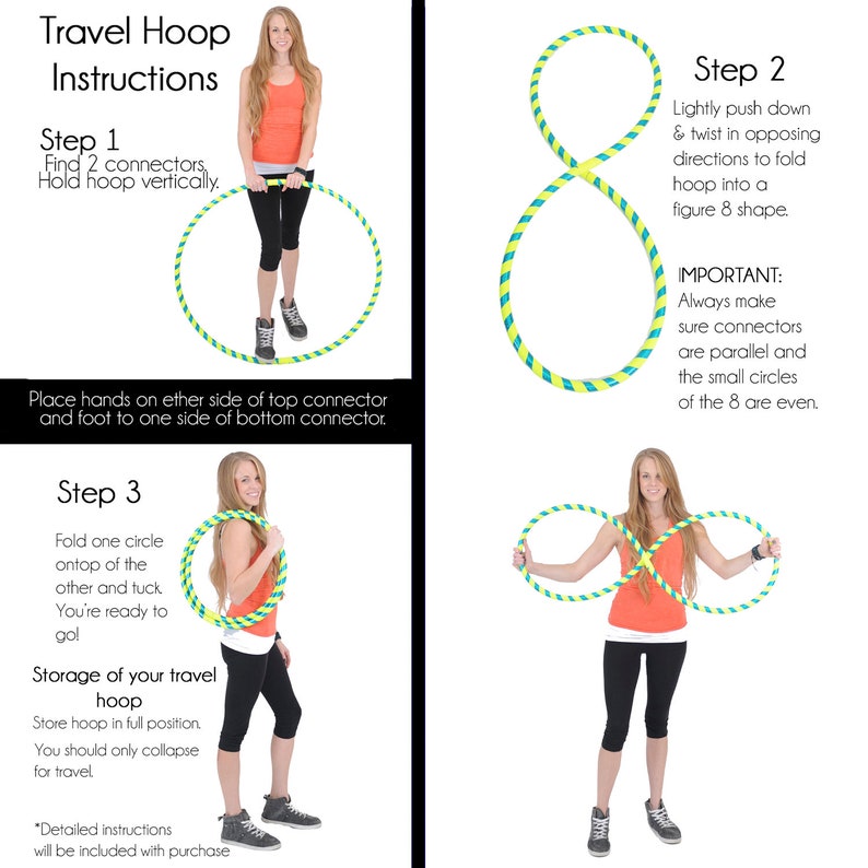 STANDARD 1.5 Pound Beginner Collapsible Hula Hoop Beginner Adult Dance or Fitness You Choose the Colors and Size image 8