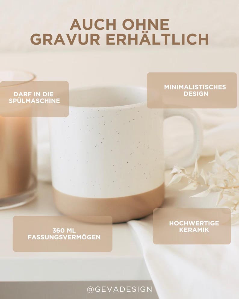 May include: A set of three ceramic mugs with a speckled, matte finish. The mugs are in shades of cream, light gray, and dark gray. Each mug has a simple, minimalist design and a rounded handle.