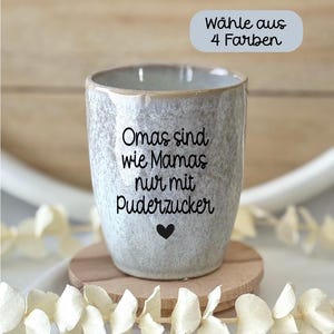 Mormorspresent | Mormödrar är precis som mammor, fast med florsocker | Stengodsmugg | Present till mormor | 280 ml, Jul, Mors dag