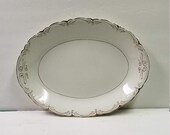 Vintage Platter China Alfred Meakin London Turkey Tray Gold Edging