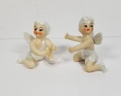 Vintage Angel Candle Huggers Iridescent Japan