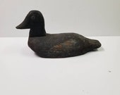 Vintage Duck Decoy, Wood Folk Art Style Primitive Carved
